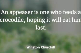 An appeaser is one who feeds a crocodile, hoping it will eat him last.